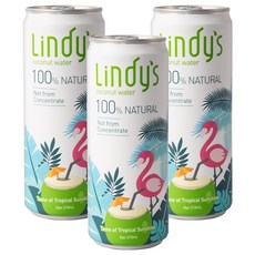 Lindy's 100%原味椰子水, 310ml, 3罐
