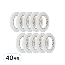 엠파이어 산업용 양면테이프 10mm x 30m, 화이트 반투명, 40개입