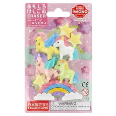 Iwako 造型橡皮擦 3歲以上, 獨角獸&飛馬 綜合色, 1組