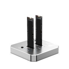 아카시스 M.2 NVMe SSD 20Gbps 도킹 스테이션 2슬롯 SSD 외장 하드 드라이브 독 리더기, 1개, EC-6605Pro