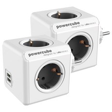 chunha PowerCube USB 4孔延長線, 7.5cm, 2個