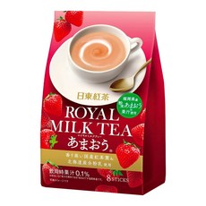 日東紅茶 皇家奶茶 草莓 果汁0.1%使用, 14g, 8包, 1袋