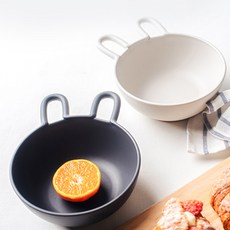 Nineware 兔子造型麥片碗, 象牙色+灰色, 1組