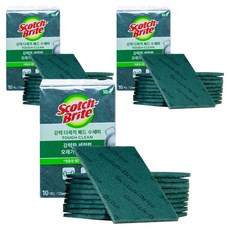 스카치브라이트 강력 다목적 패드 수세미 중형, 10개입, 3개