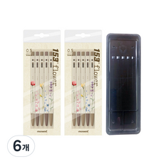 monAmi 153 花朵 0.5mm 5入 x 2個 + Mepyo 筆盤 C型, 混合顏色, 6個