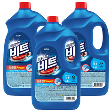 비트 딥클린 파워 일반 드럼겸용 세탁세제 리필, 4L, 3개
