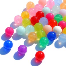 BINGOBINGO 鮮豔糖果色圓形串珠 14mm D17-1, 310個, 混合顏色