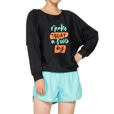 ILIKAI 女款 Good Day 黑色寬鬆版防磨衣 + 褲子套裝