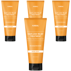 KUNDAL 昆黛爾 啤酒酵母強健髮根護髮素 草本薄荷款, 200ml, 4個