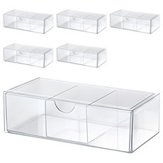 浴室櫃收納盒 抽屜型, 6個, 透明