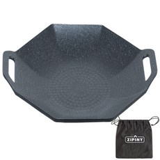 Zipiny 超輕量八角烤盤 電磁爐通用 小型 29.5cm, 黑色, 1個