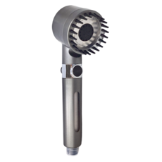 萬馬奔騰衛浴 SPA按摩3檔增壓過濾蓮蓬頭 附軟管, 灰色, 1個