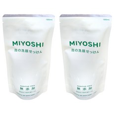MIYOSHI 無添加 泡沫洗面乳補充包 180ml, 2包