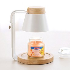 AIND ARBOL 木質融蠟燈定時款 + HARIBO 蠟燭 酸甜小罐套組 85g, 白色木質, 蜜桃天堂