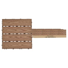 Meric Garden 環保防水防腐拼接塑木地板, 直條木紋柚木色, 12個