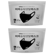 미마 슬림덴탈마스크 대형 L, 50개입, 검정, 2개