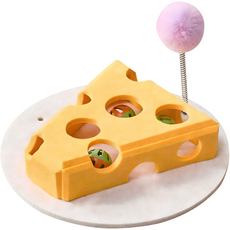 毛皇上 毛氈奶酪逗貓盒, 1個, 黃色