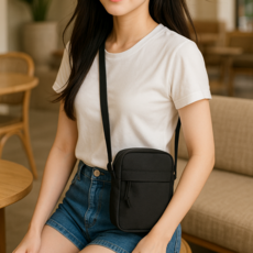 BYA超輕量迷你斜背包, 黑色