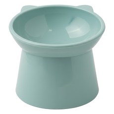 Kiyodo 斜口高腳寵物碗, 綠色, 1個