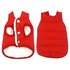狗狗素色鋪棉背心, 紅色