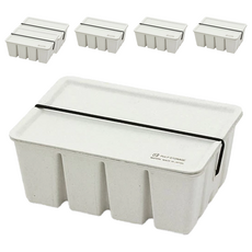 日本 MIDORI 環保素材紙漿收納盒 16098, 6個, 白色