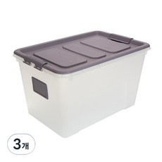 리빙숲 스퀘어 리빙박스, 그레이, 72L, 3개