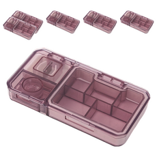 ROYALLIN 蘿林嚴選 隨身藥盒 附帶切藥器 磨粉器 紅色, 6個