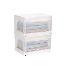 comet 可折疊透明收納箱 56L 特大號, 2個, 透明