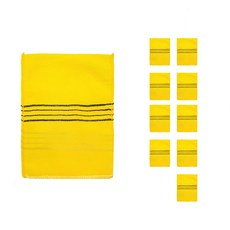 Dpurple 沐浴巾 搓澡巾 19 x 14 cm, 1個, 黃色, 10入
