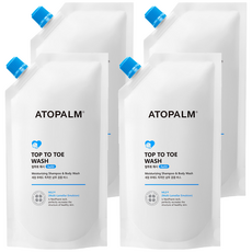 ATOPALM 愛多康 從頭到腳洗髮沐浴露 補充包, 4個, 400ml