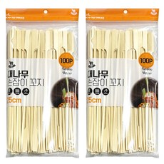 대나무 손잡이 꽂이 25cm, 2개, 100개입