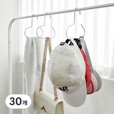 노바리움 다용도 모자 스카프 잡화 정리 걸이 14 x 15 cm, 화이트, 30개