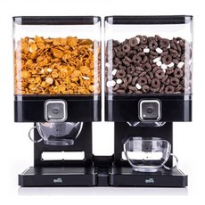 Zevro 緊湊型雙層麥片分配器 黑色 C0739ZV, 1個