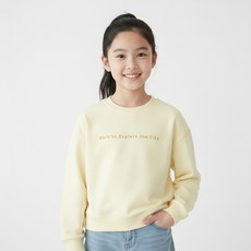 BI 青少年用 Rosy 毛圈布九分大學T恤