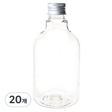Glassdomae DN350 透明飲料容器 鋁製銀蓋, 350ml, 20個