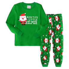 愛北鼻之家 聖誕系列 兒童款薄長袖套裝 滿版印花褲 建議110~120cm