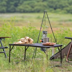 IDOOGEN 鐵網露營桌 折疊式 一般型, 黑色