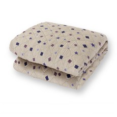 Woojungplus EMF星星方形菱形印花電熱毯 UST-01, S(100 x 180cm), 棕色