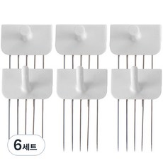 꼭꼬핀 벽지핀 일자형 3p + U자형 3p 세트, 화이트, 6세트