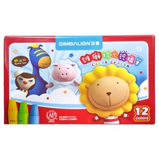 SIMBALION 雄獅 特大號蠟筆WNL-12A, 12色, 1盒