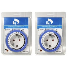 DONG HWA 方形插座定時器 電氣設備配件 1孔 DH-07, 7.5cm, 2個, 混色