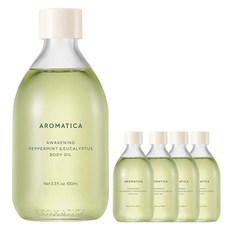 아로마티카 어웨이크닝 바디오일 페퍼민트 앤 유칼립투스, 100ml, 5개