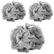 KEYTOSS 詰朵斯 竹炭添加POPO沐浴球 材質柔軟 不傷害皮膚, 黑色, 3個, 1個