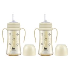 토비앤몰리 돗바니 PPSU 빨대컵, 280ml, 2개, 돗바니 화이트
