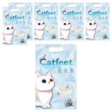 Catfeet 除臭水晶貓砂, 矽膠貓砂, 大量吸收排泄氣味, 活性碳, 5L, 6包