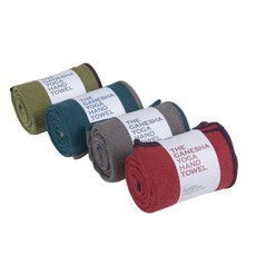 GANESHA YOGA PROPS 瑜伽道具瑜伽手巾 4條入, 藍綠色、灰色、橄欖色、紅色