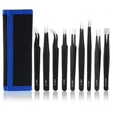 O-ON 專業多用途鑷子9件組, 黑色, 1套