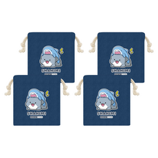 CCHING 青青文具 鯊西米手感束口袋 小(145 x 130 x 2mm), 深藍色, 4入