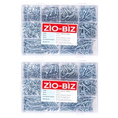 ZioBiz 白色自攻螺絲華司頭 5種 x 30p + 沉頭 5種 x 30p 套組, 2套