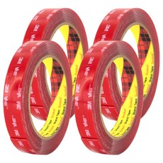 3M Scotch 3M 強力多用途泡棉透明雙面膠帶 18mm x 3m, 4個